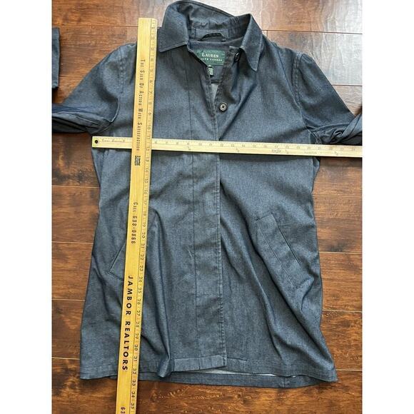 RALPH LAUREN Womens Button Front Long Sleeve Jean Jacket Coat M Blue - Picture 11 of 11